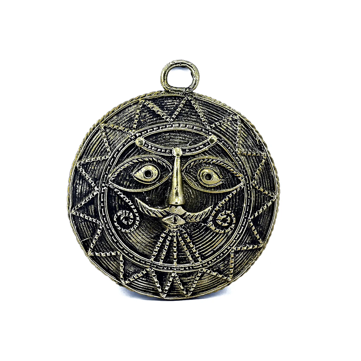 SmileSellers Dokra Tribal Mask, Handmade Brass Dhokra Tribal Mask Show Piece